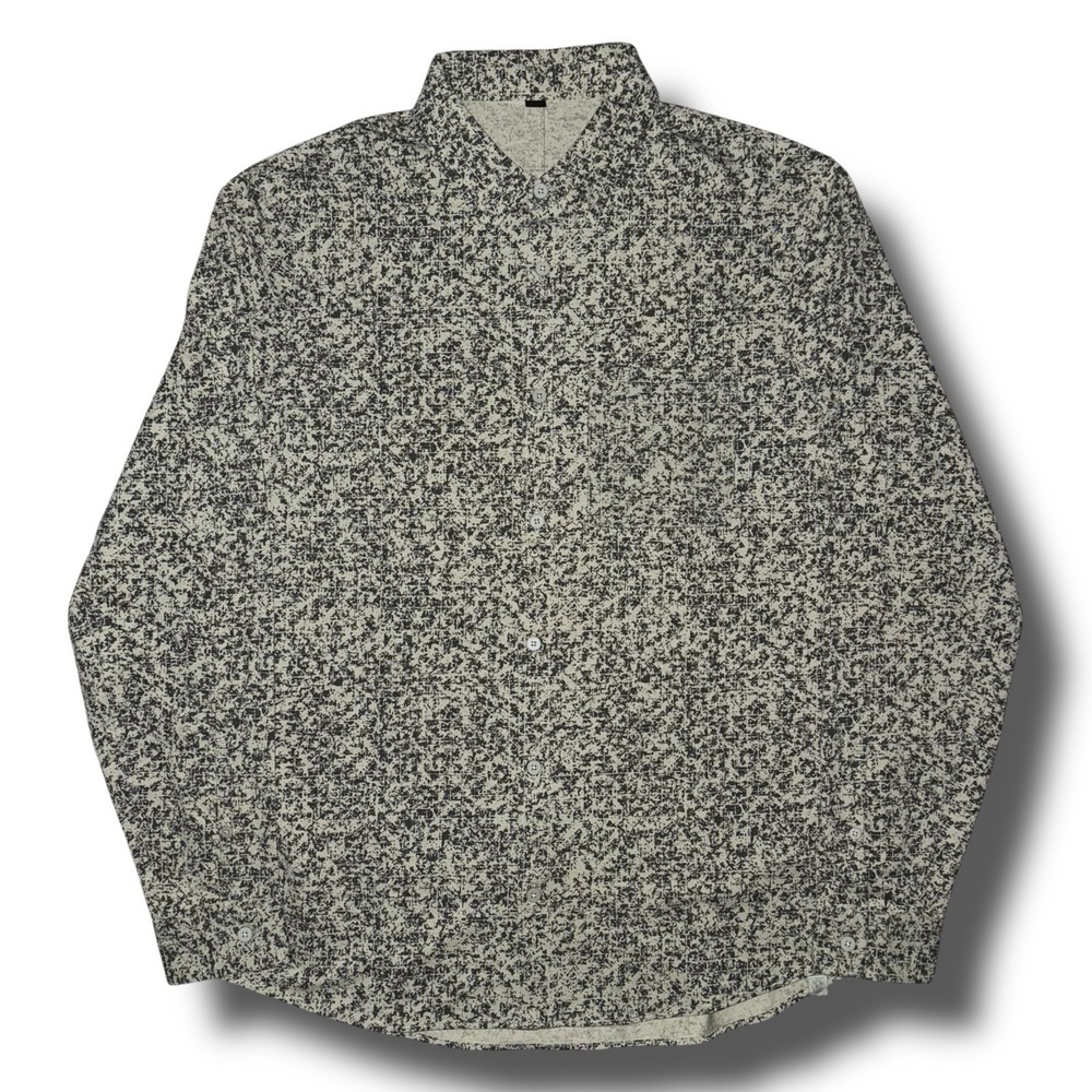 LULULEMON Button Up Shirt Men 46" Chest (2XL)‎ Green Particle Camo Performance
